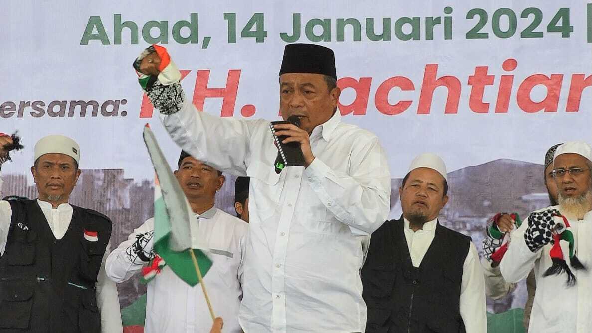 Ketua Koalisi Indonesia Bela Baitul Maqdis (KIBBM) KH Bachtiar Nasir atau karib disapa UBN meneguhkan semangat warga Gaza dalam menghadapi genosida Israel.