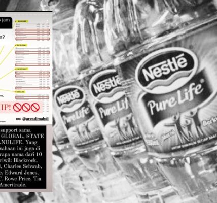 produk Air Minum Dalam Kemasan (AMDK) yang di boikot. nformasi ini disebarkan melalui media sosial Instagram @Aresdimahdi dengan menyunting data dari Market Screener.