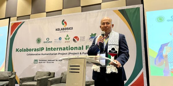 Qudwah Indonesia menggelar Kolaborasi Indonesia Palestina Internasional Forum 2025 untuk membangun kembali Rumah Sakit Abu Yusuf Annajar di Gaza. Bekasi, 30 Januari 2025