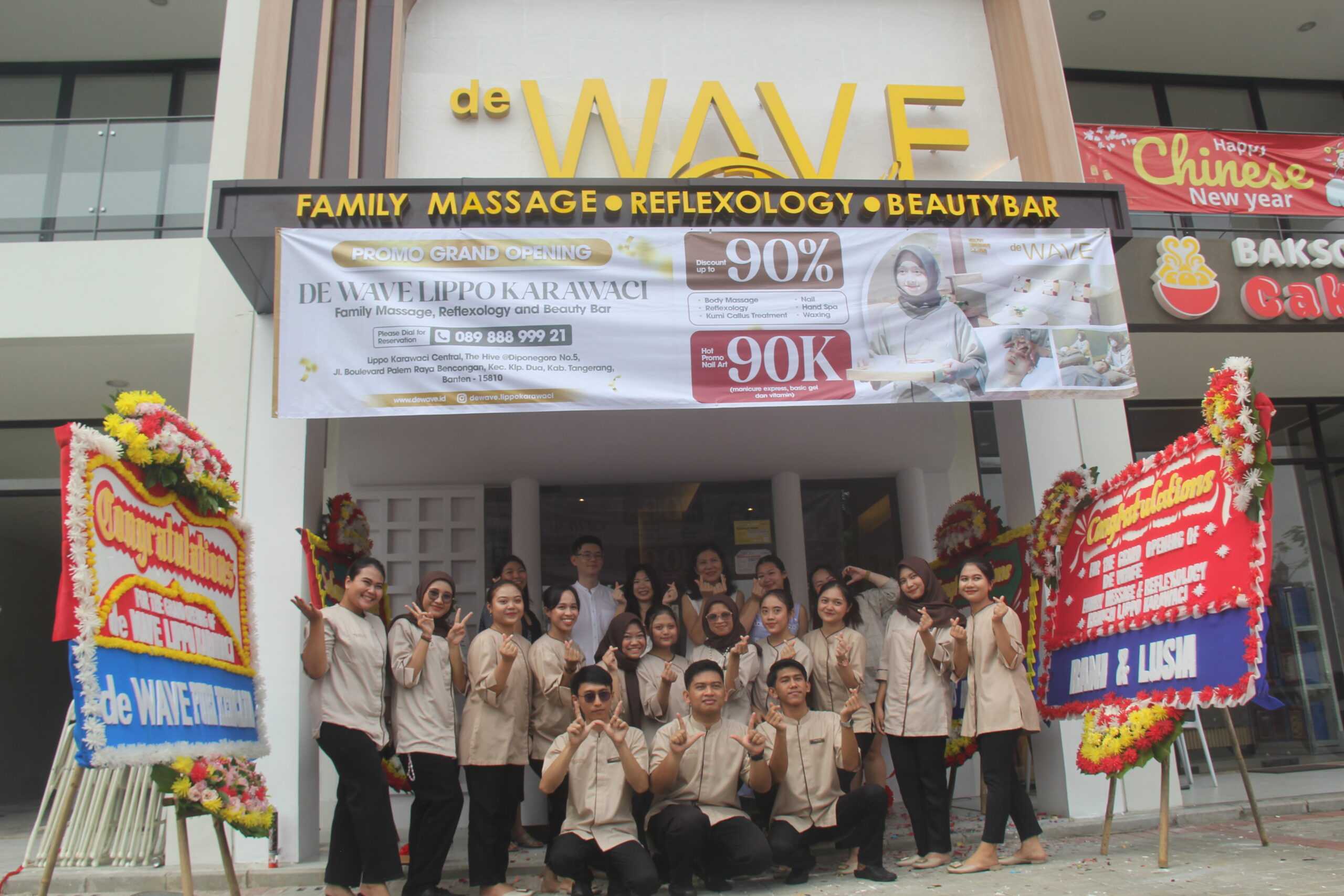 Opening De WAVE Family Massage, Reflexology & Beauty Bar Lippo Karawaci, Jum'at, 21/2/2025