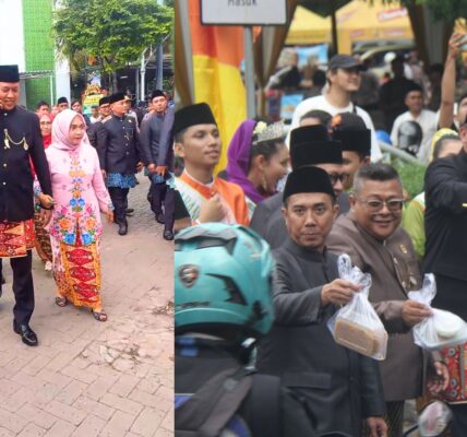 Dr Sardi Effendi bersama Walikota Bekasi Tri Adhianto berbagi takjil di jalan
