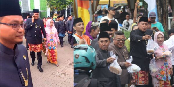 Dr Sardi Effendi bersama Walikota Bekasi Tri Adhianto berbagi takjil di jalan