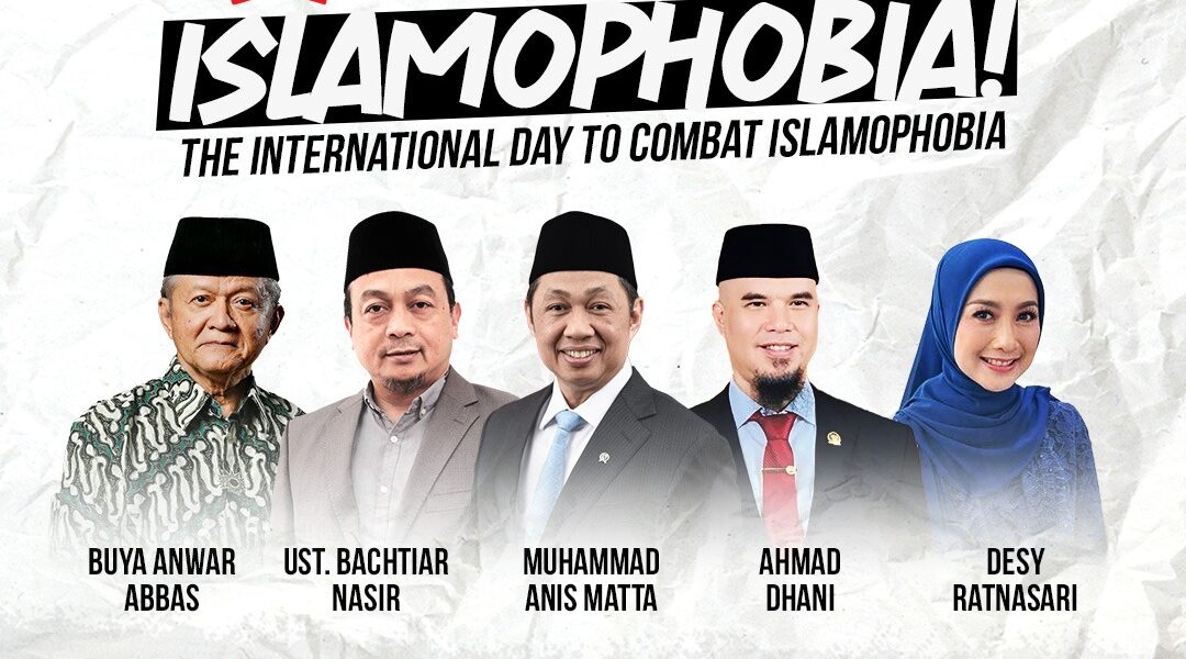 sebuah webinar nasional bertajuk Say NO to Islamophobia akan diselenggarakan pada Sabtu, 15 Maret 2025, pukul 13.00-15.00 WIB