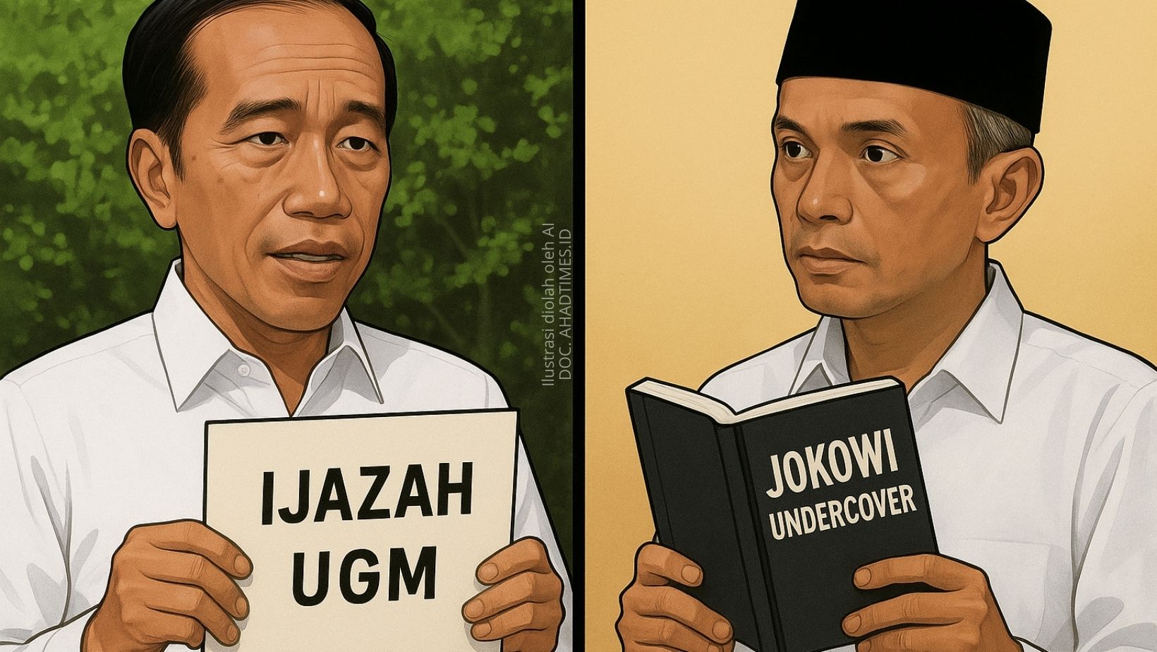 Ilustrasi Joko Widodo bersama Bambang Tri Mulyono penulis buku Jokowi Undervover