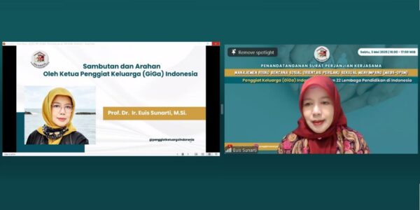 Jakarta – GiGa Indonesia, organisasi penggiat ketahanan keluarga, resmi menandatangani Surat Perjanjian Kerja Sama Manajemen Risiko Bencana Sosial – Orientasi Perilaku Seksual Menyimpang (OPSM) dengan 22 lembaga pendidikan dari berbagai daerah di Indonesia. Penandatanganan ini dilakukan secara daring melalui Zoom Meeting dan dihadiri oleh para pimpinan lembaga pendidikan, tokoh pendidikan nasional, serta aktivis keluarga. Kegiatan ini merupakan lanjutan dari pelatihan manajemen risiko yang sebelumnya diikuti oleh 55 lembaga pendidikan. Ketua Umum GiGa Indonesia, Prof. Dr. Ir. Euis Sunarti, M.Si—yang juga merupakan Guru Besar bidang ketahanan dan pemberdayaan keluarga di IPB University—memimpin langsung jalannya agenda penting ini. “Perlindungan anak, remaja, dan setiap individu dimulai dari keluarga sebagai institusi utama pembentuk manusia berkualitas. Namun, keluarga tidak bisa berjalan sendiri. Diperlukan sinergi strategis antara keluarga dan lembaga pendidikan sebagai benteng kedua perlindungan anak dalam menghadapi berbagai ancaman bencana sosial, khususnya yang terkait dengan orientasi dan perilaku seksual menyimpang,” ujar Prof. Euis dalam sambutannya. Ia juga menegaskan pentingnya peran negara dalam mendukung upaya-upaya penanganan bencana sosial melalui regulasi, kebijakan, dan dukungan sumber daya. Melalui kerja sama ini, GiGa Indonesia akan menyediakan Panduan Manajemen Risiko Bencana Sosial OPSM dan memberikan pendampingan teknis melalui fasilitator-fasilitator terlatih. Program ini juga akan melibatkan forum advokasi dan edukasi yang menyasar masyarakat pendidikan dan keluarga secara langsung. “GiGa Indonesia percaya bahwa tantangan zaman modern hanya bisa diatasi dengan menyatukan visi seluruh elemen bangsa—yakni menyelamatkan masa depan generasi melalui penguatan institusi terkecil namun terkuat: keluarga,” pungkas Prof. Euis.
